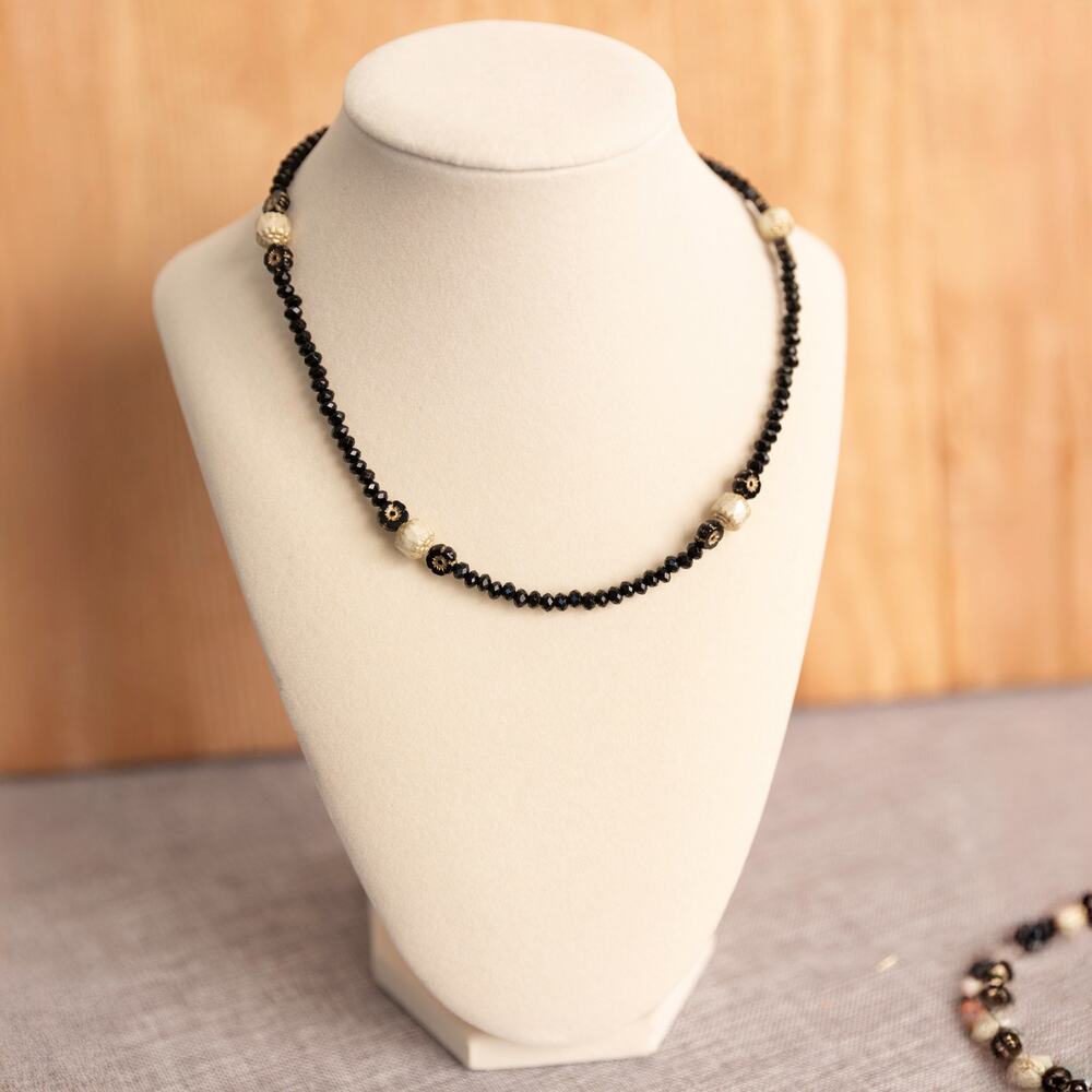 Black Malaysian Jade w/ Czech Glass